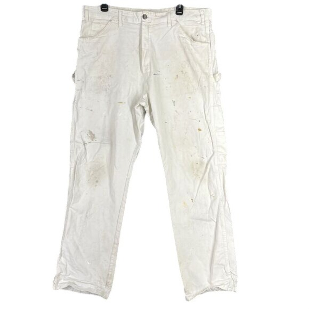Dickies‎ Work Pants Men 38x32 Utility Carpenter Pocket Straight Paint Splatter